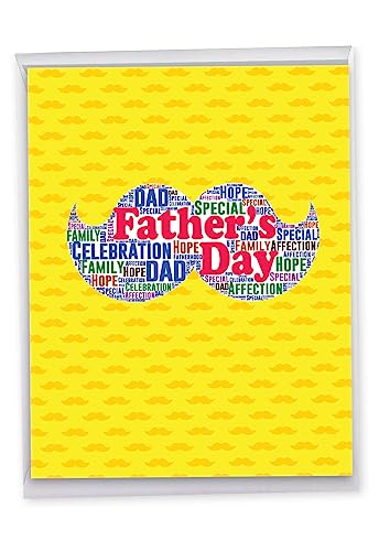 Fête des pères carte avec enveloppe motif tête J3193FDG pour un message familial unique