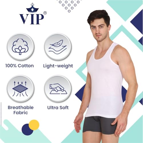 VIP Supreme Men's Cotton Vest (Pack of 3) - Image 5