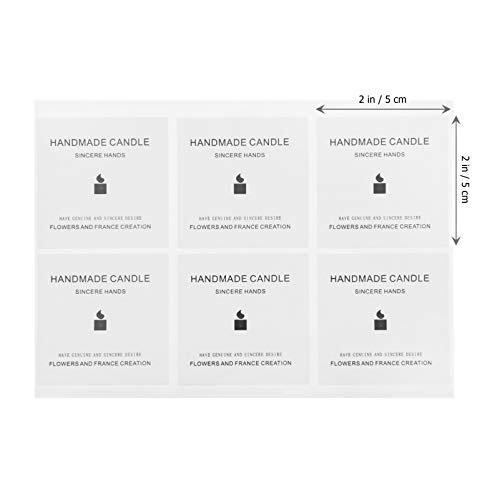 EXCEART 10Pcs Adesivos de Velas Feitos à Mão Em Jarras de Velas Adesivos de Advertência Rótulos Ades