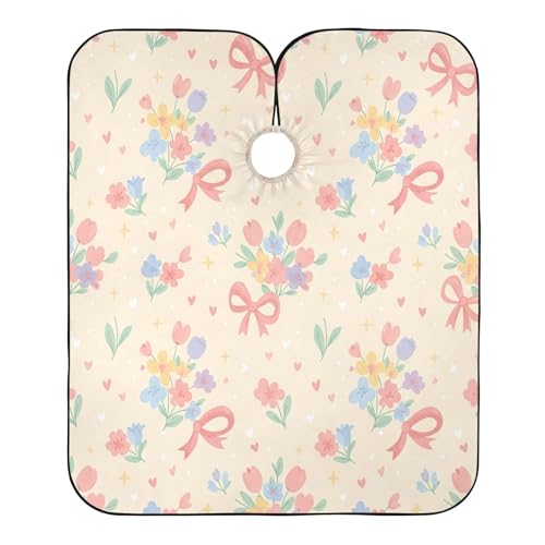 Capa para Corte de Cabello Profesional MAOBLYR Floral Impermeable con Cierre Ajustable de Broche para Salón de Barbero miniatura 2
