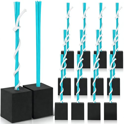 Shappy 12 Pieces Baseball Base Plugs with Tassel Heavy Duty Anchor Plugs for Baseball Field and Softball Accessories(Bright Cyan)