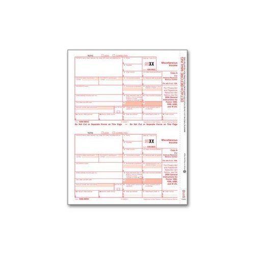 EGP IRS Approved 1099-MISC Laser Tax Form, Federal Copy A, Quantity 100 Recipients