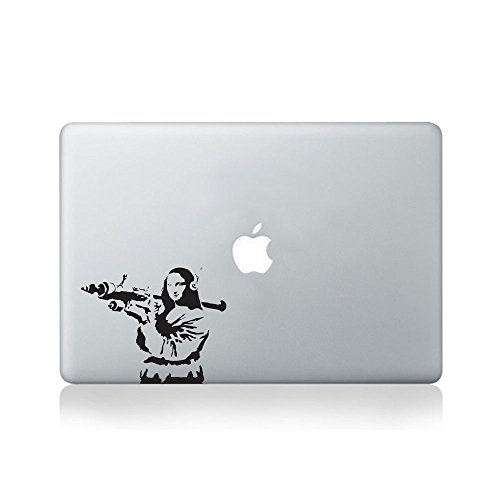 Banksy Mona Lisa with RPG Decalque en Vinyle pour Macbook (Macbook 13 Pouces et Macbook 15 Pouces) / Portatif/Guitare