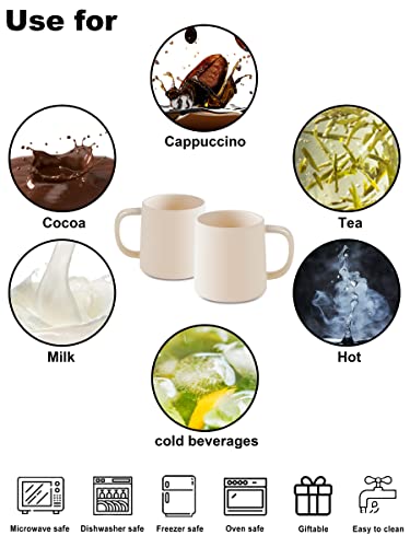 T-Ware Coffee Mug, Ceramic Mug Sets, 16 Oz Coffee Mug Set, Coffee Cup For Office And Home, Set Of 2, Beige #TOP5