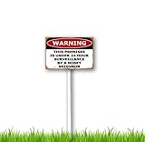 8 x 12 inch Surveillance by A Nosy Neighbor Yard Sign Stakes Outdoor Lawn Yard Signs
