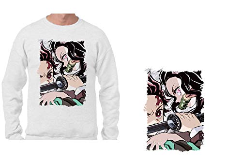 MERCHANDMANIA Sudadera A3 NEZUKO Y TANJIRO Hermanos Sweatshirt