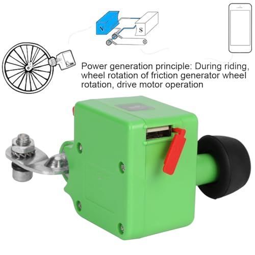 Generador eléctrico portátil Akozon para bicicleta, carga de teléfonos móviles, diseño compacto y moderno, para ciclismo nocturno y actividades al aire libre miniatura 4