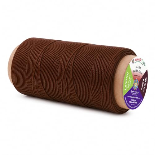 Mandala Crafts 100M 0.65mm Russet Brown Leather Sewing Round Waxed Thread