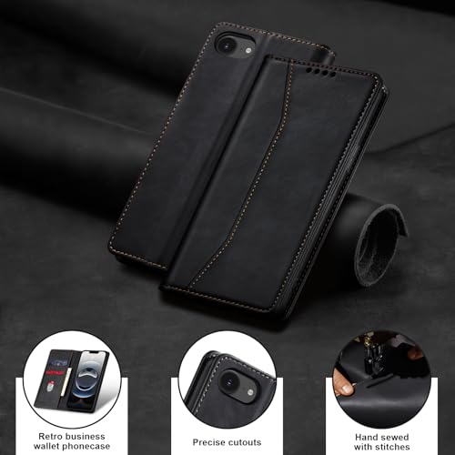 Image of Jasonyu Case for iPhone 16E /17E Flip Case, Black