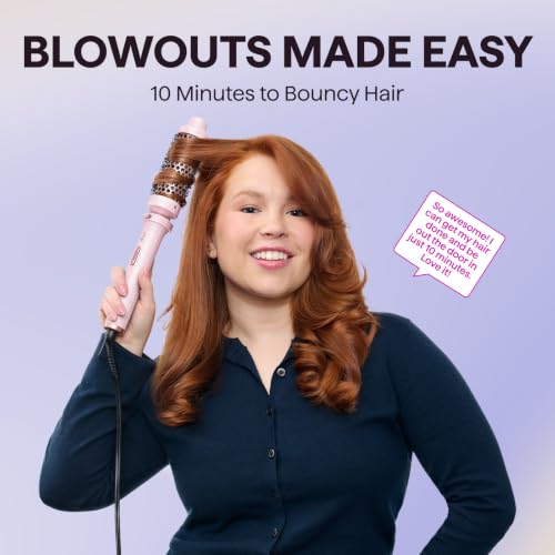 Image of Wavytalk 3 in 1 Curling Wand Set, Multi Curl, Heated, Round Brush Curling Iron Set, Smooth Iron Hair Straightener, 1 1 /4 inch Curling Iron, Dual Voltage Curler (Pink)