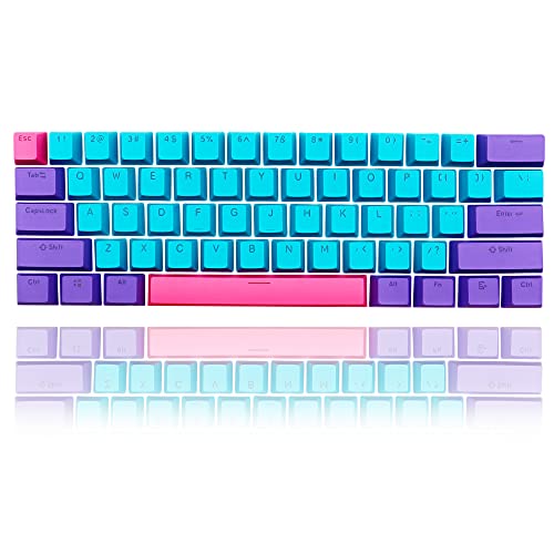 Image of GTSP 61 Keycaps 60 Percent, OEM Profile PBT Keycap Set with Key Puller for Mechanical Keyboard Joker (Only keycaps) Blue
