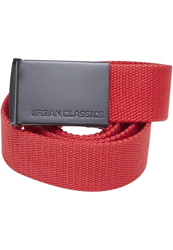 Urban Classics Ceinture unisexe, rouge vif/noir, taille unique