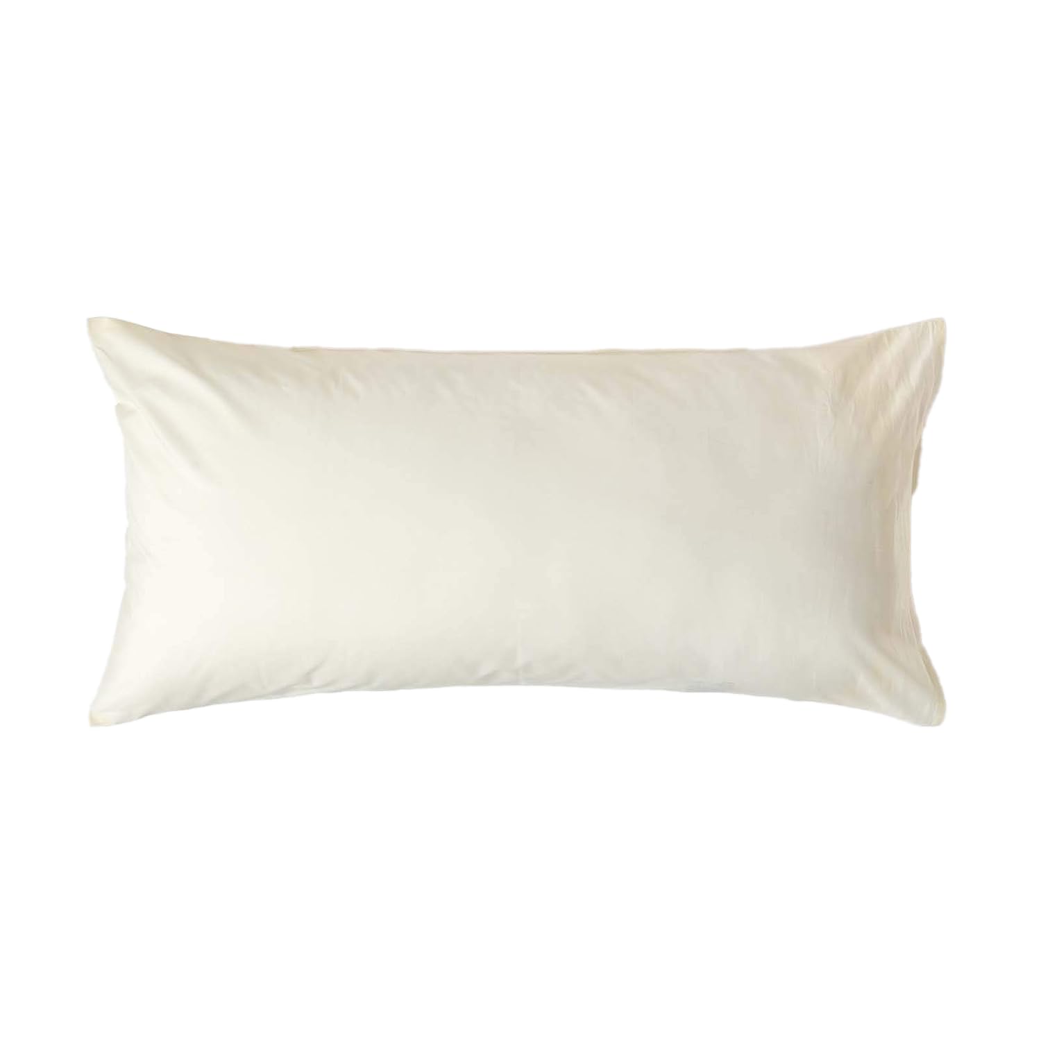 HOMESCAPES Perkal Kissenbezug 50x90 cm Creme-Vanille – Hotelverschluss, 100% ägyptische Baumwolle, Fadendichte 200