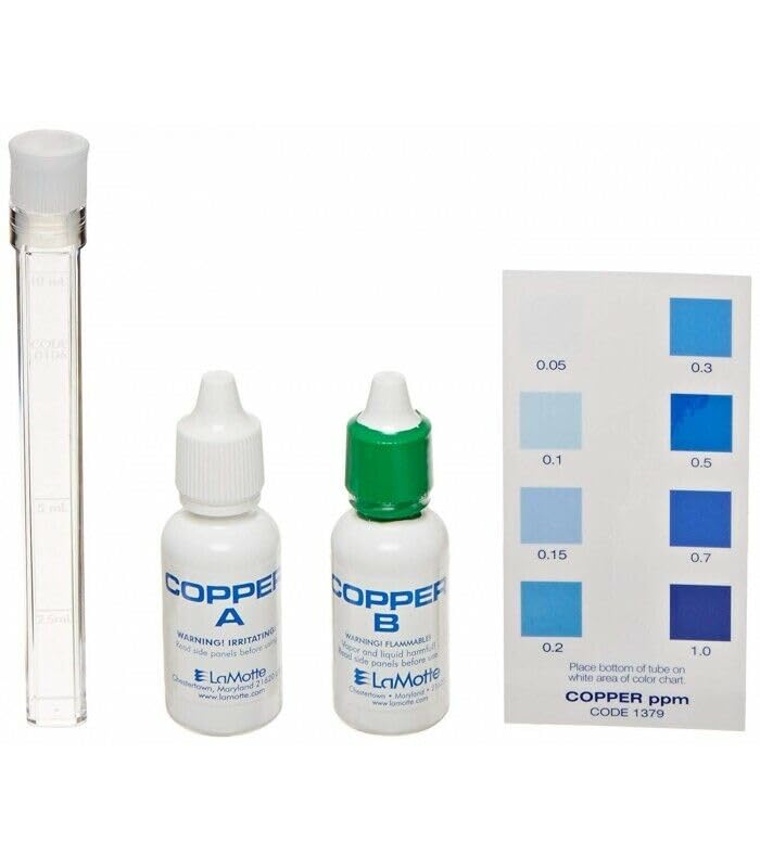 Test kit analizador de presencia de cobre en el agua de piscinas. EC-70 LaMotte