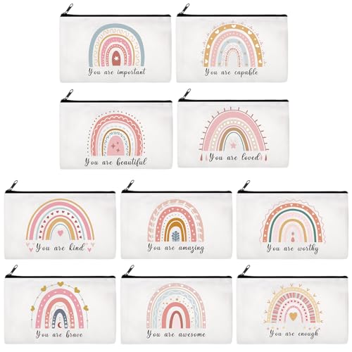 Reginary 20 Pieces Cosmetic Bag for Women, Roomy Makeup Bags with Zipper Toiletry Bag Pouch Travel Packing Accessory Organizer Gifts, 7 x 4.3 Inches(Rainbow)
