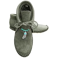 Boots Women's Vintage Short Boots Waterproof Wellington Boots Winter Non-Slip Snow Boots Roman Flat Shoes Medieval Shoes Elegant Ankle Boots with Pendant Casual Laces Leather Shoes, Green, 40 EU