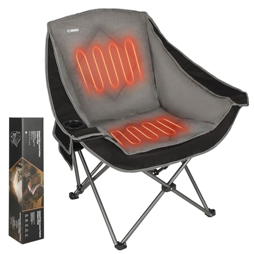 CAMPHILL Heated Camping Chairs,Oversized Padded Heating Lawn...