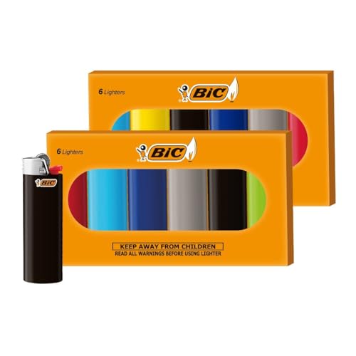 BIC - Lot de 12 Maxi Briquets à Pierre Assortis