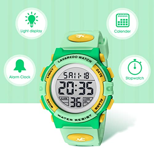 Image of Kids Watch,Boys Watch for 3-15 Year Old Boys,Digital Sport Outdoor Multifunctional Chronograph LED 50 M Waterproof Alarm Calendar Analog Watch for Children with Silicone Band,Kids Gift