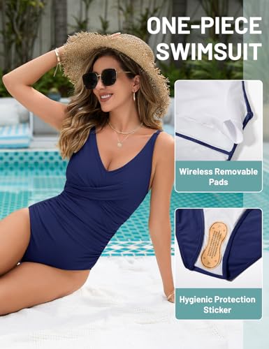 One Piece Swimsuit Women Tummy Control Swimsuits Sexy V Neck Bathing Suit Slimming Adjustable Push Up Swimwear4