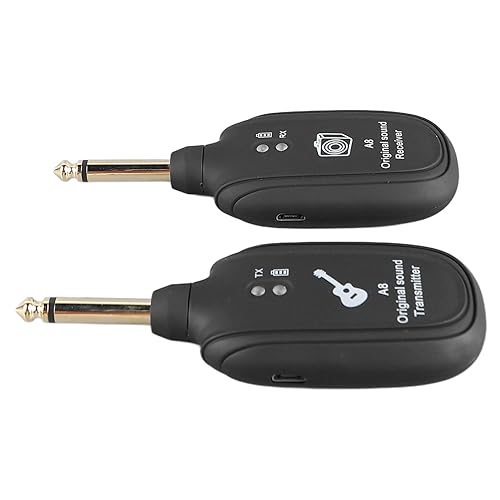 Sistema transmisor y receptor para guitarra, sistema inalámbrico de bajo consumo con captura precisa de sonido para instrumentos de cuerda miniatura 2