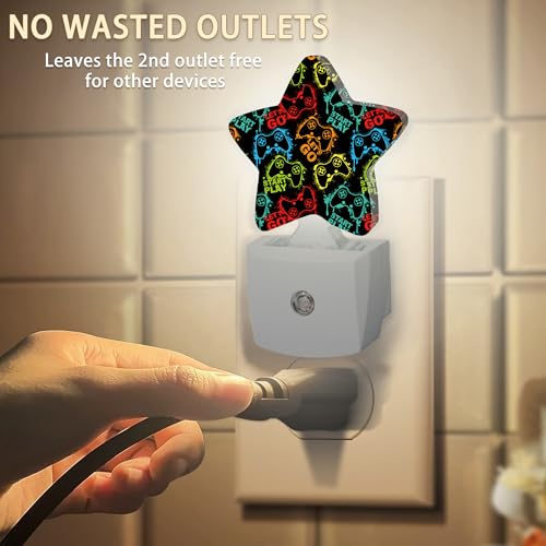 Image of Gampad Gamer Night Lights Plug in Wall Lamp Smart Dusk to Dawn Sensor for Home Decorative,Kids Room Bedroom Bathroom Kitchen Hallway Gifts