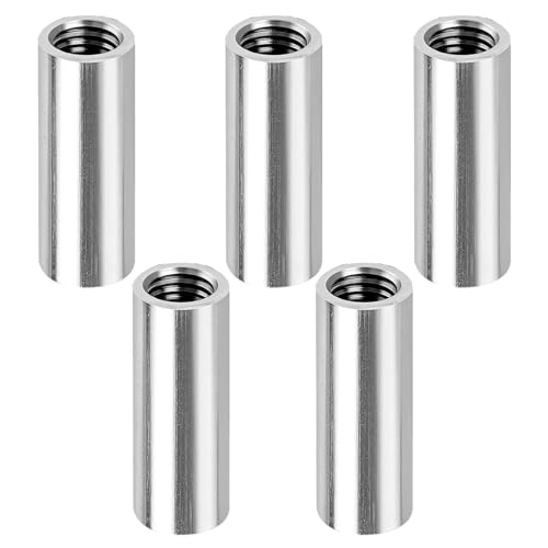 HAPPOW 5 casquillos roscados M5, M5 x 30 mm, manguitos roscados redondos, tuercas de conexión de acero inoxidable 304, manguito roscado interior, para fijación, soldadura y montaje (M5 x 8 x 30 mm)