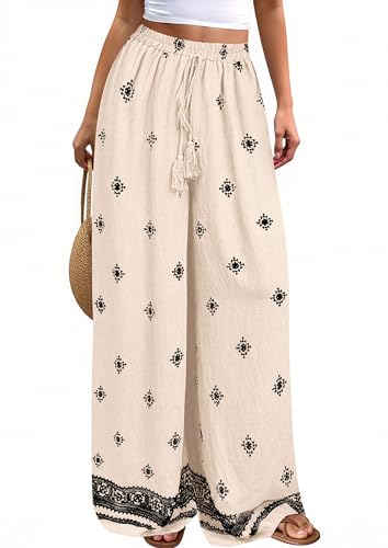 PRETTYGARDEN Women's Wide Leg Palazzo Pants 2026 Summer Boho Floral
