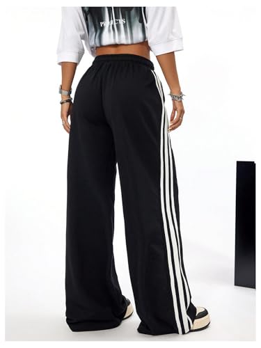 Floerns Girl's Drawstring Waist Striped Side Loose Athletic Sweatpants with Pocket2