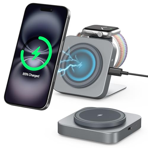 TEPNICAL 2 in 1 magsafe[d ܂ݎ RpNg X^h u CX[d iPhone 16/15/14/13/12 seris/Airpods 2/3/pro/Apple WatchɑΉ y o/sp 