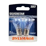 SYLVANIA - 2057 SilverStar Mini Bulb - Brighter and Whiter Light, Ideal for Daytime Running Lights (DRL) and Reverse Lights (Contains 2 Bulbs)
