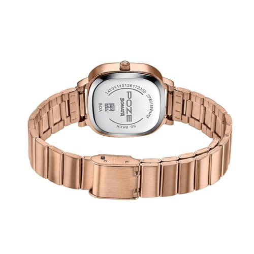 Image of Sonata Poze 9 with Quartz Analog White Dial IPG Strap Watch for Women - SP80189WM01W