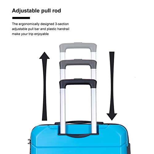 Luggage Sets, Suitcase with Wheel PP Luggage Sets Lightweight Suitcase with TSA Lock, Suitcases PP Material Durable Travel Luggage, 3-Piece Set (20/24/28) (Blue)3