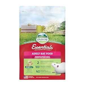 Oxbow Essentials Adult Rat Food – All Natural Adult Rat Food – Veterinarian Recommended- Made in the USA- Rich in Natural Vitamins & Minerals- No Artificial Ingredients- 3 lb.