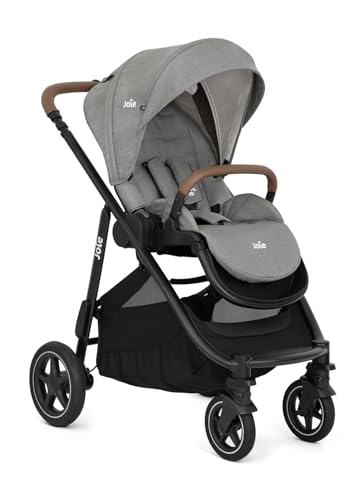 Joie Versatrax Kinderwagen Pebble. Grau, Aluminiumrahmen, Wendbarer Sitz, 5-Punkt Gurt, 11.7 kg, EN 1888-2;2018 zugelassen bis 22 kg