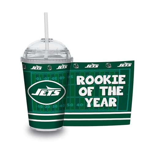 Image of Rico Industries NFL Football Rookie of The Year 12oz Acrylic Tumbler, Youth Tumbler with Swirly Straw