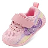 XIHALOOK Toddler Walking Shoes Boys Girls Sneakers Non-Slip Walkers Shoes for Outdoor Indoor Pink Dinosaurs, 2-2.5 Years Toddler