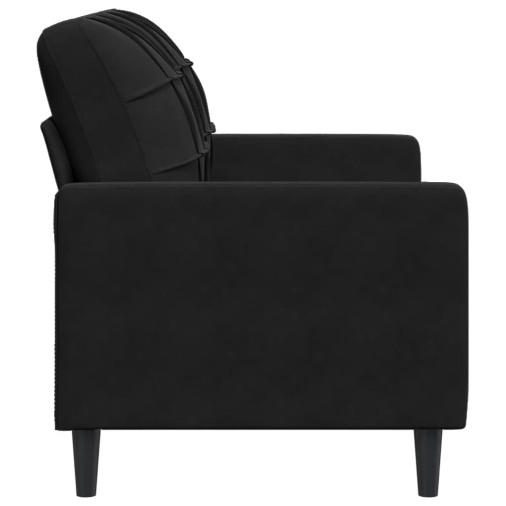 vidaXL Divano a 2 Posti Nero 120 cm in Velluto