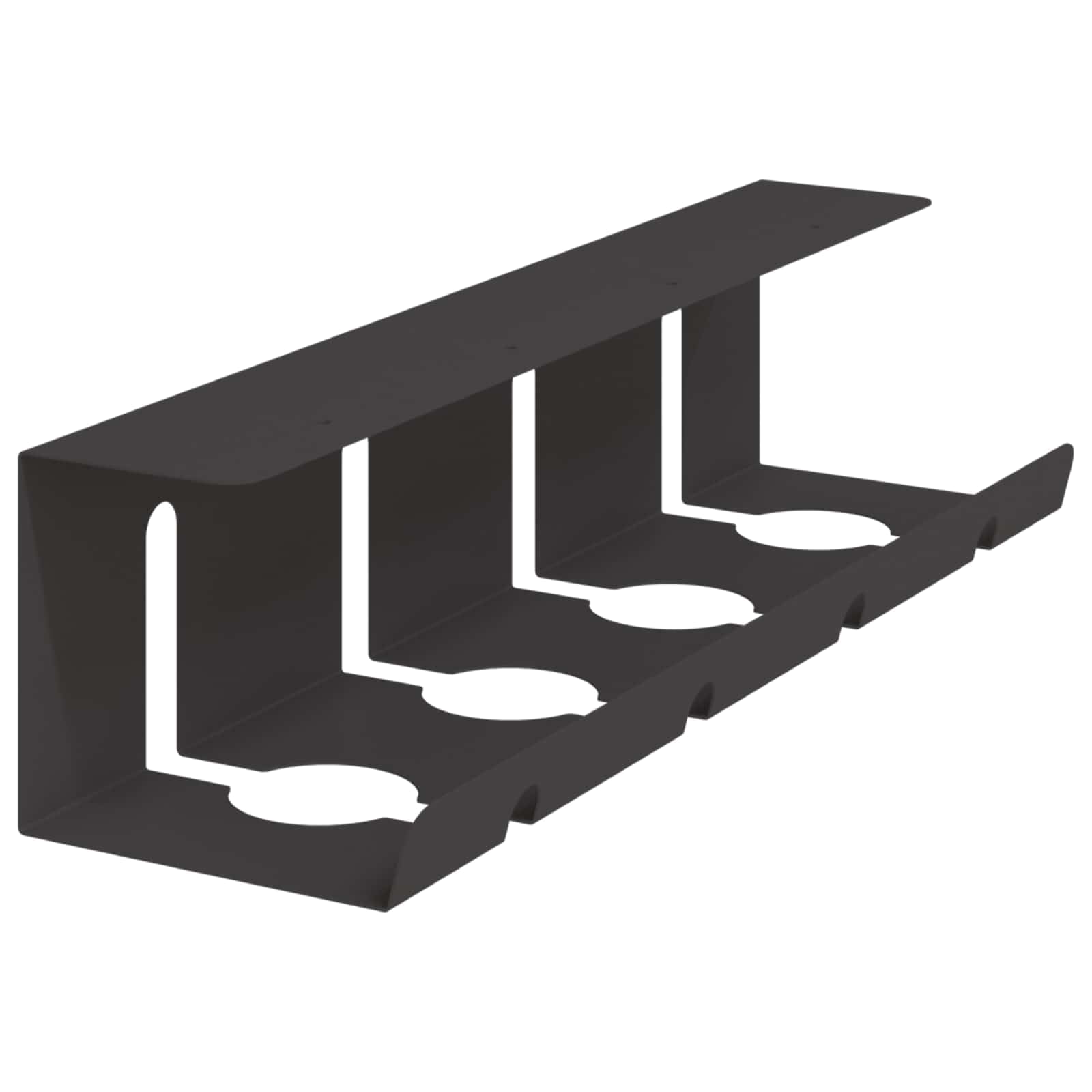 2er Set Kabelmanagement Unter Tisch, Kabelkanal für Schreibtisch aus pulverbeschichtetem Stahl, Schwarz, 43x12x10cm Kabelsortierer