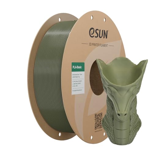 Image of PLA Basic Filament 1.75mm, 1KG Spool (2.2 LBS) High Speed Printing 3D Printer PLA Filament,Designed for Fast Printing, Olive Green