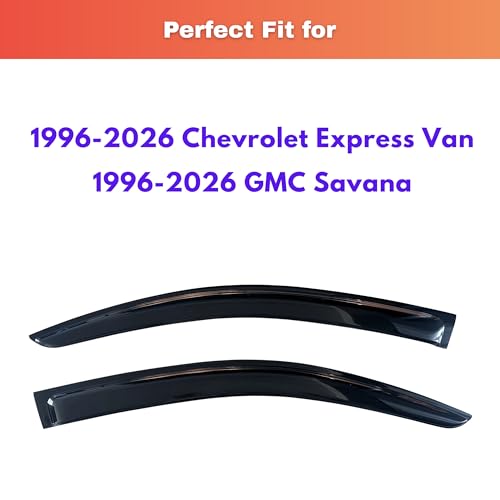 Image of KPY Rain Guards Fit for 1996-2026 Chevrolet /Chevy Express Van, Out-Channel Window Visors Vent Wind Deflectors 2PC, Truck Accessories for 1996-2026 GMC Savana