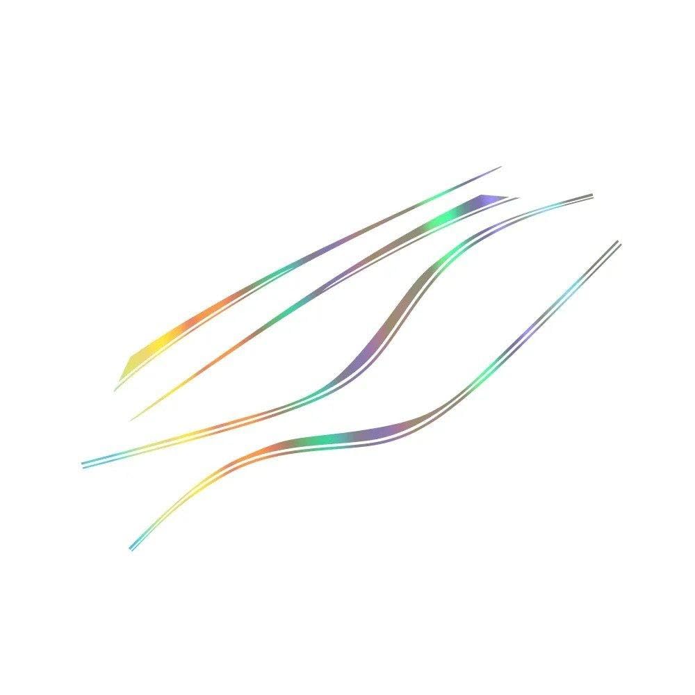 Dabhuoc Colorful Laser 4Pcs Car Side Door Body Stickers Racing Stripe Sport Style Vinyl Decals Car Decoration Decal(Colorful Laser)