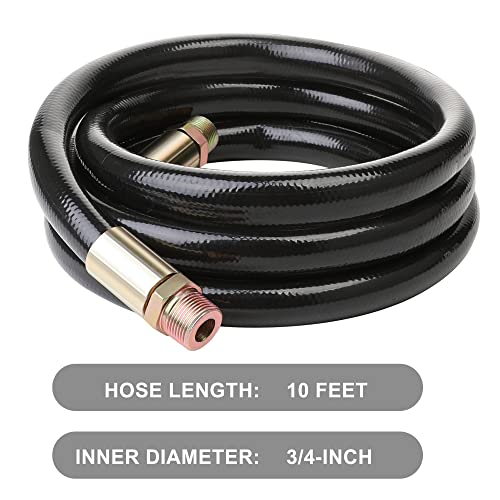 Hromee Fuel Transfer Hose – 3/4 Inch X 20 Feet With 3/4 And 1 Inch Male Fittings – For Gas, Diesel, Kerosene