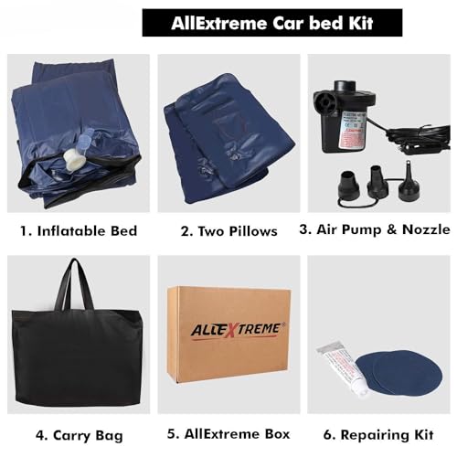 Image of Premium-Car-Inflatable-Bed-with-Pump-2-Air-Pillow-Quick-Inflatable-Back-Seat-Bed-Car-Inflatable-Mattres-Car-Bed-Mattres-Carr-Bed-For-Kids-Travel-Trip's-Beach-Bad-Breath-Cool (Black)
