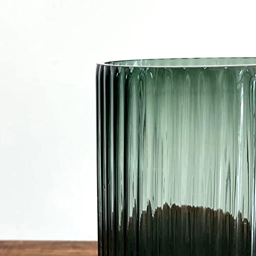 Buicce Hand Blown Glass Flower Vase For Farmhouse Decorative,Transparent Round Vintage Foding Bottles For Kitchen Dining Coffee Table Home Shelf Wedding Centerpiece Decor #TOP3