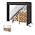 KYATE 4ft Firewood Rack Outdoor with Cover Fireplace Wood Storage Heavy Logs Stand Stacker Holder Strong Lumber Racks Outside for Courtyard Patio