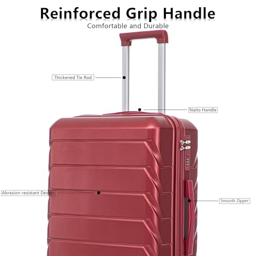 Image of Luggage Sets, ABS Hardside Combination Lock Spinner Wheels Lightweight Lock
