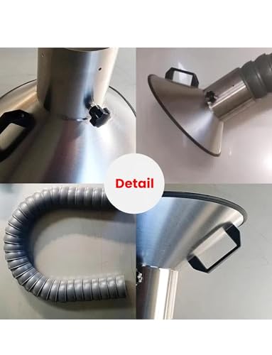 Tubo flessibile per aspirazione fumi di saldatura con cappuccio in acciaio inox, tubo di ventilazione durevole per officina e uso industriale, efficiente sistema di filtrazione dell'aria