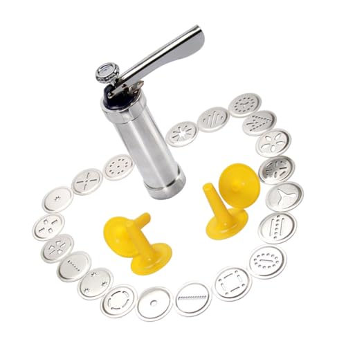 ABOOFAN Kit Prensa Galletas con Discos y Boquillas para Decoración Pistola de Crema de Aluminio Antióxido para Repostería Casa Cocina y Restaurante