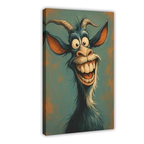 Poster chèvre drôle idée cadeau originale de 50x76 cm pour une crémaillère réussie